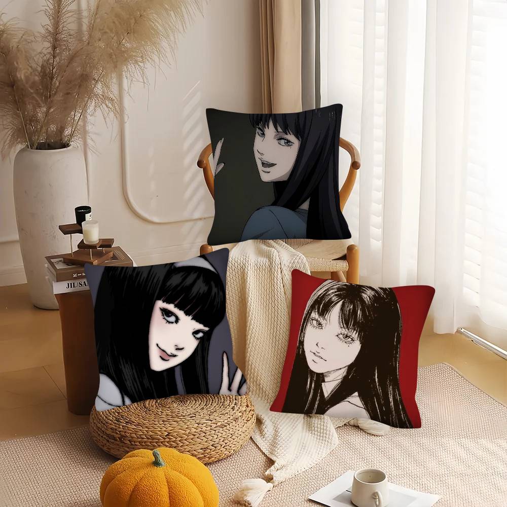 1Pc Anime Tomie Junji Ito Pillow Case Fashion Square Pillowcase Bedroom Sofa Room Ins Decoration Leisure