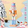 25CM Nutcracker Soldier Puppet Candy Series Combination Wooden Craft  Christmas Tree Pendant Family Festival Decoration Gift