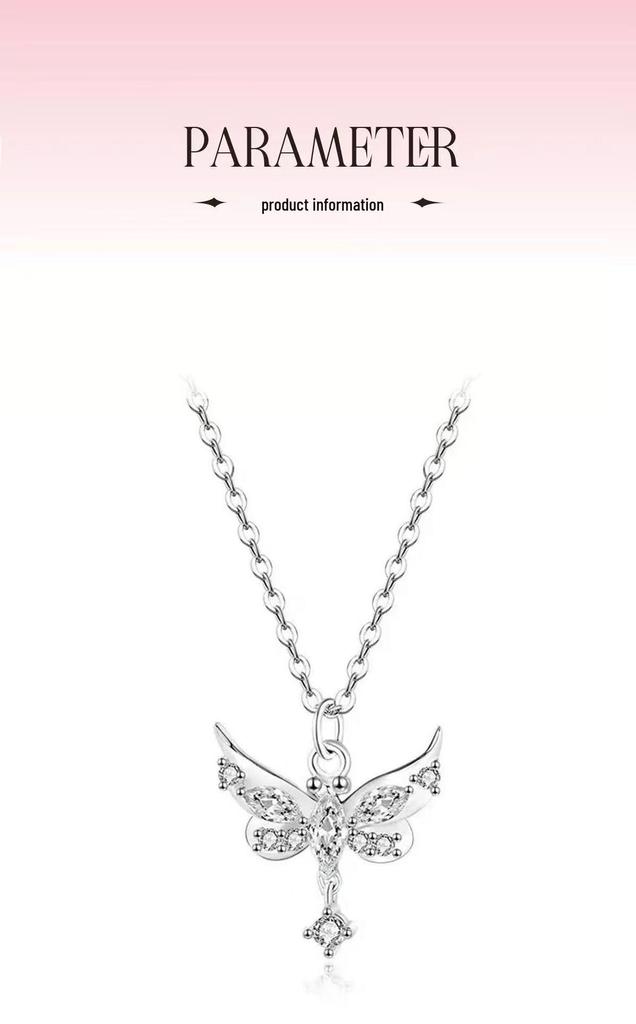 Vergoldete Schmetterling-Liebes-Anhänger-Halskette mit Quaste Schlüsselbein-Kette für Damen