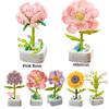 Creative Plant Flower Building Blocks For Children Diy Puzzle Toy Gift For Valentine's Day Sunflower Style