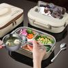 304 Stainless Steel Insulated Compartment Lunch Box Large Capacity Picnic Box  Microwaveable