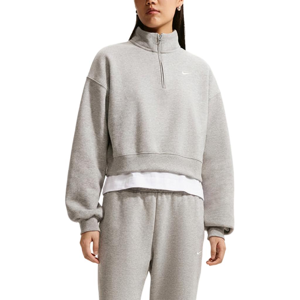 Nike Sweatshirts Women's Gray Stand Collar Moderate IM8543-063