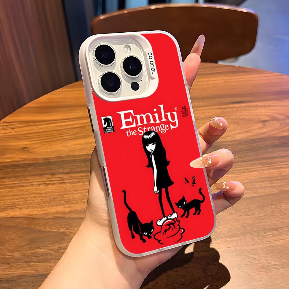 Comic Book E-Emily The S-Strange Phone Case For IPhone 17 Air 16 15 14 Plus 13 12 11 Pro 7 8 XS Max XR Silver White Bumper Case