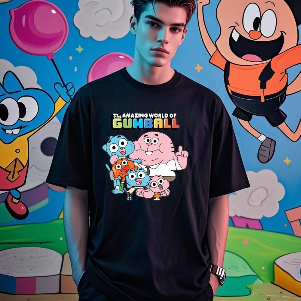 The Amazing World of Gumball Gumball and Darwin Summer Unisex Loose Harajuku Breathable Camisetas High Quality Loose T Shirt