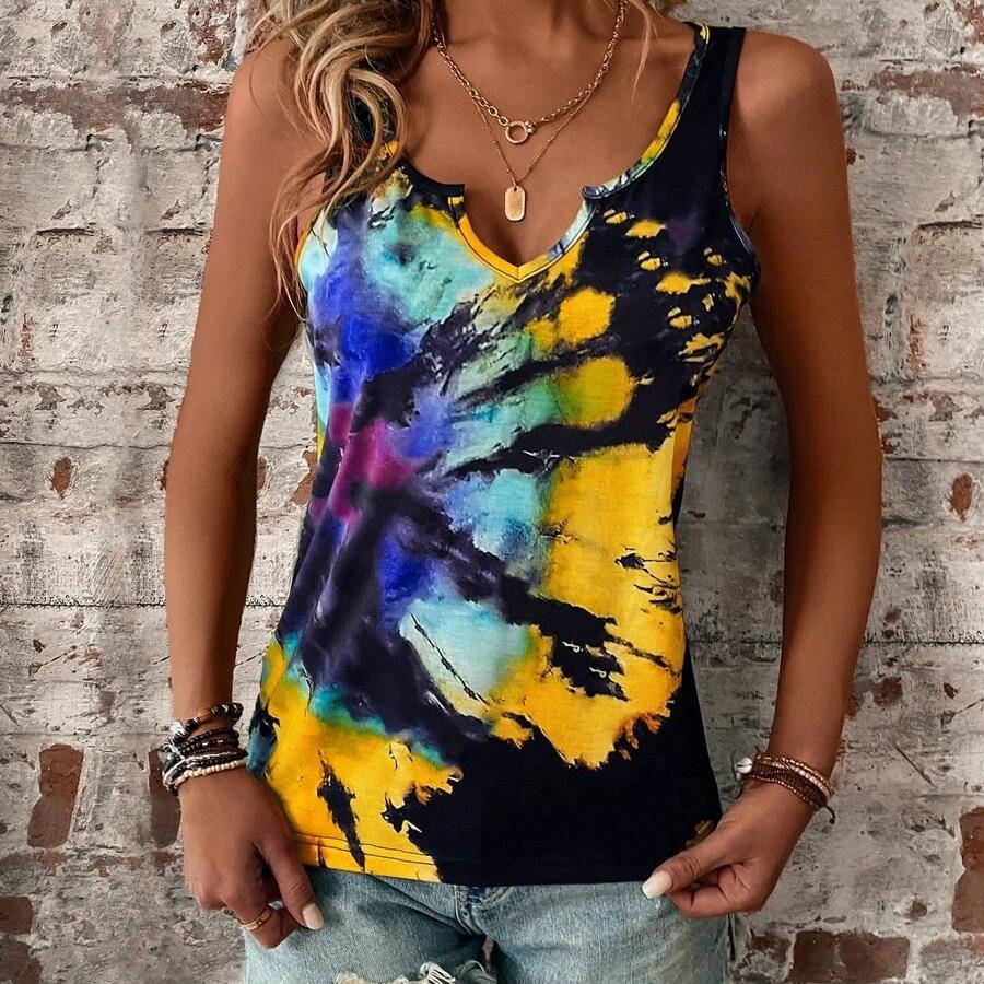 DAFIFY Damenmode Sommer Frühling Casual Ärmellos V-Ausschnitt Blusen & Hemden