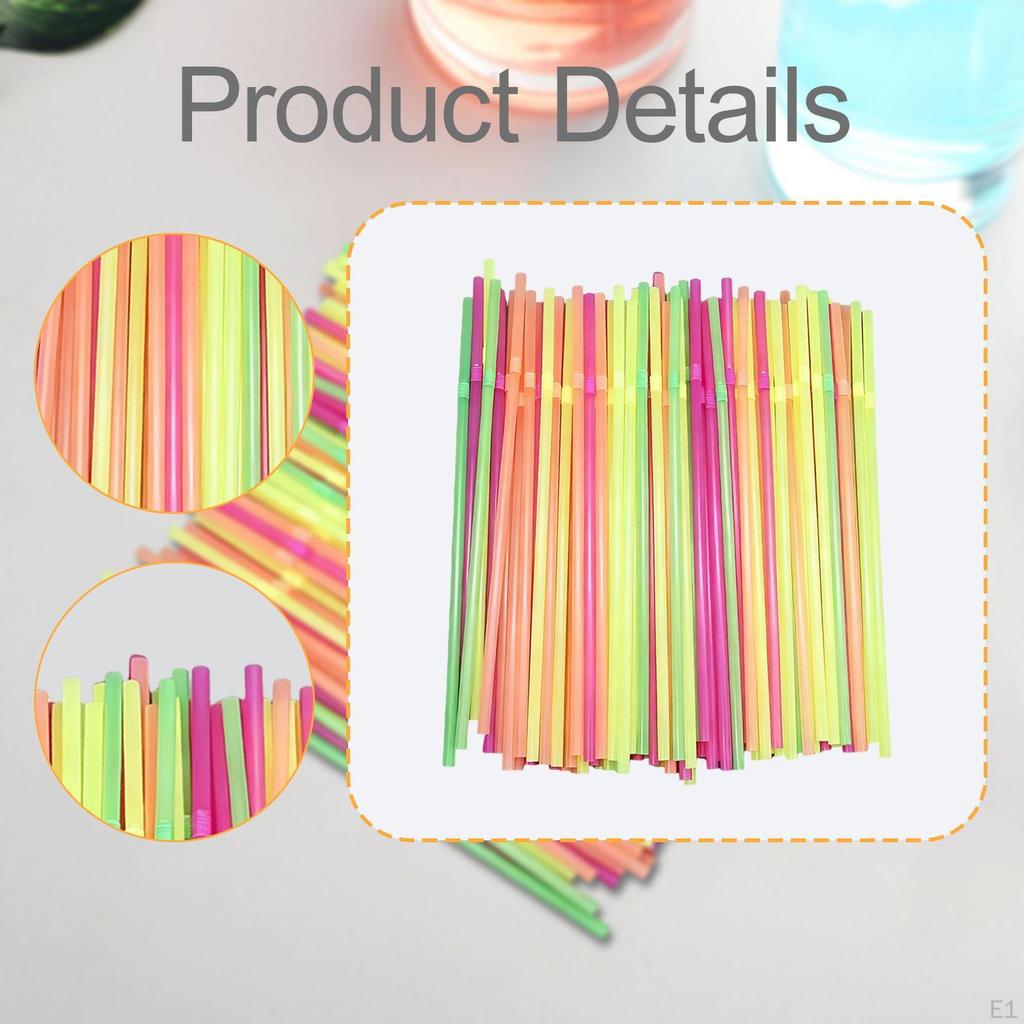 100x Drinking Straws Accessories Plastic Flex for Carnival Bar Family