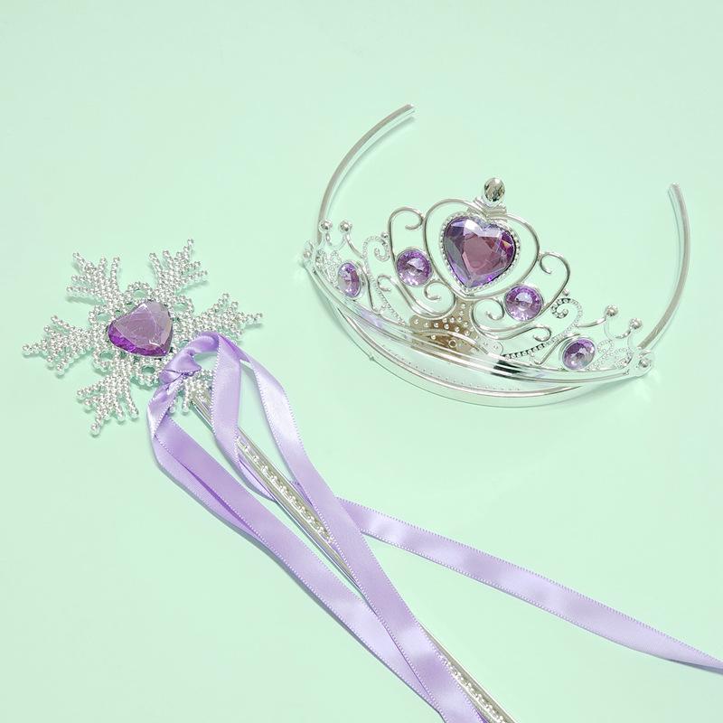 Elsa Princess Snowflake Wand & Crown Toy Set - Ice & Snow Series Hair Accessories Props