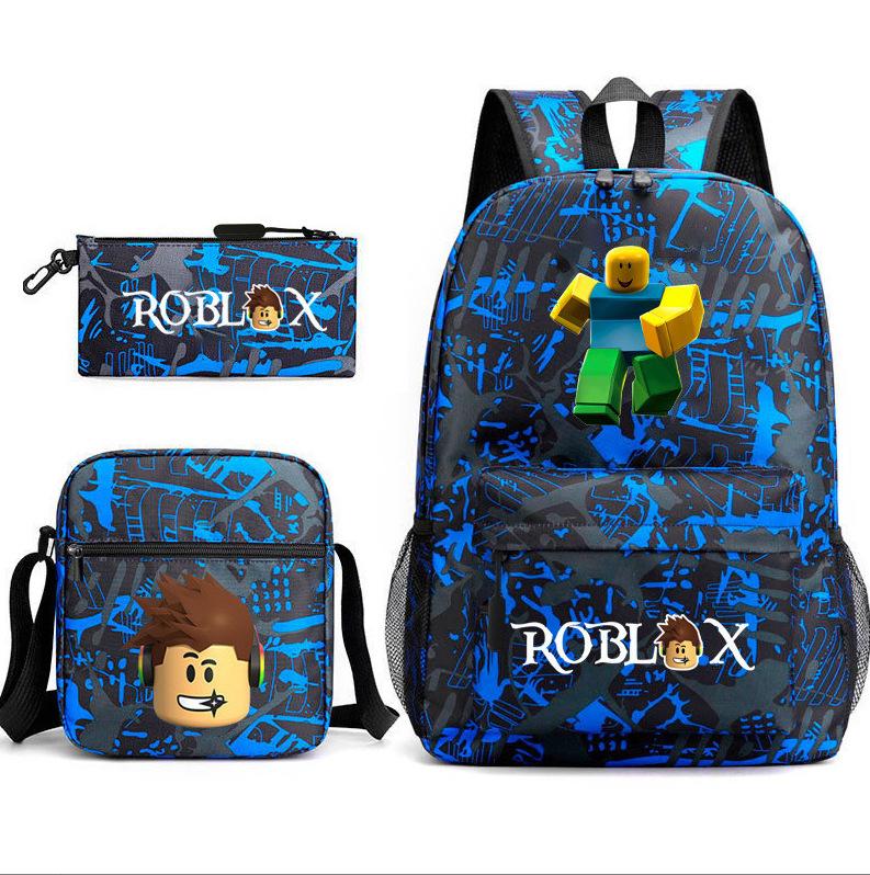 Football Star Teenager Student Schoolbag Ronaldo Pattern Three-Piece Backpack
