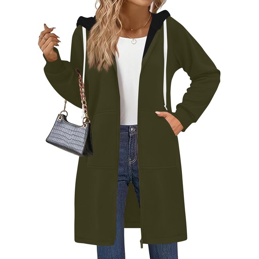 Women's Zip Up Hoodies Oversized Fleece Long Pullover Hooded Sweatshirts Casual Long Sleeve Fall Hoodie Jacket