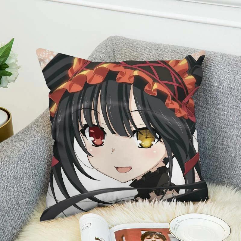 T-Tokisaki Kurumi Pillow Cover Decorative Pillowcase 40X40 Cushion Covers For Bed Pillows Car Decoration Fall Decor Pilow Cases