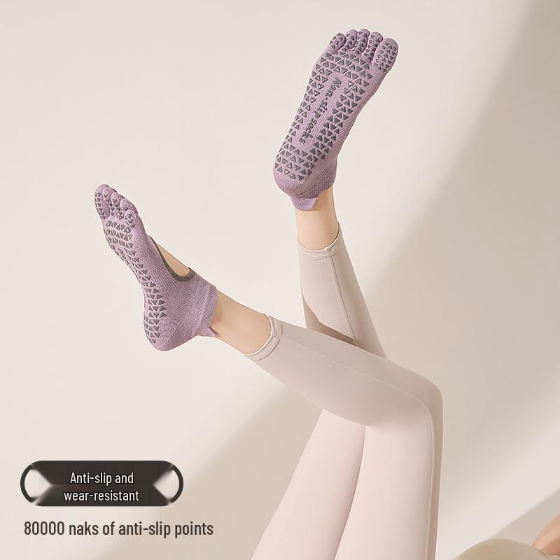 

Breathable Women s Non-Slip Backless Yoga & Pilates Five-Toe Socks One Size