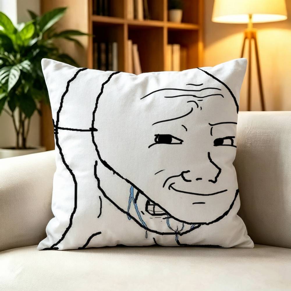 Feels Guy Wojak Meme Funny Double-Sided Printed Cushion Cover Bedroom Bedside Sofa Pillow Case