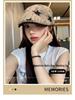 Korean Style Women's Versatile Distressed Star Newsboy Cap, Reversible Trendy Beret for Large Head Circumference