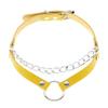 Double Line O-ring Chain Choker, Minimal Punk PU Leather Circular Ring Necklace