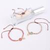 Charm Fashion Weave Rope 4MM Bead With Stone Bangle Natural Stone Handmade Bracelet Jewelry
