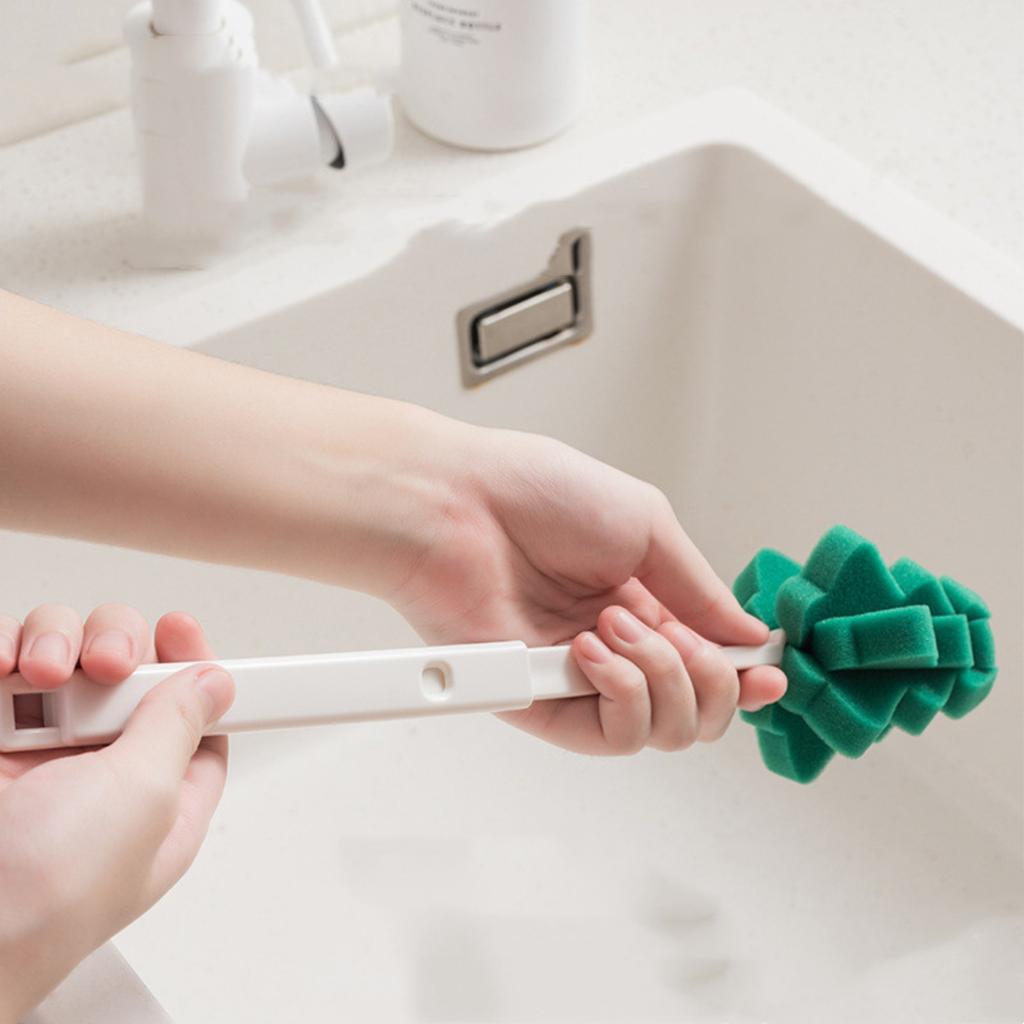 Extendable Christmas Tree Sponge Brush for Baby Bottle, Cups and Dishware – Multifunctional Kitchen Cleaning