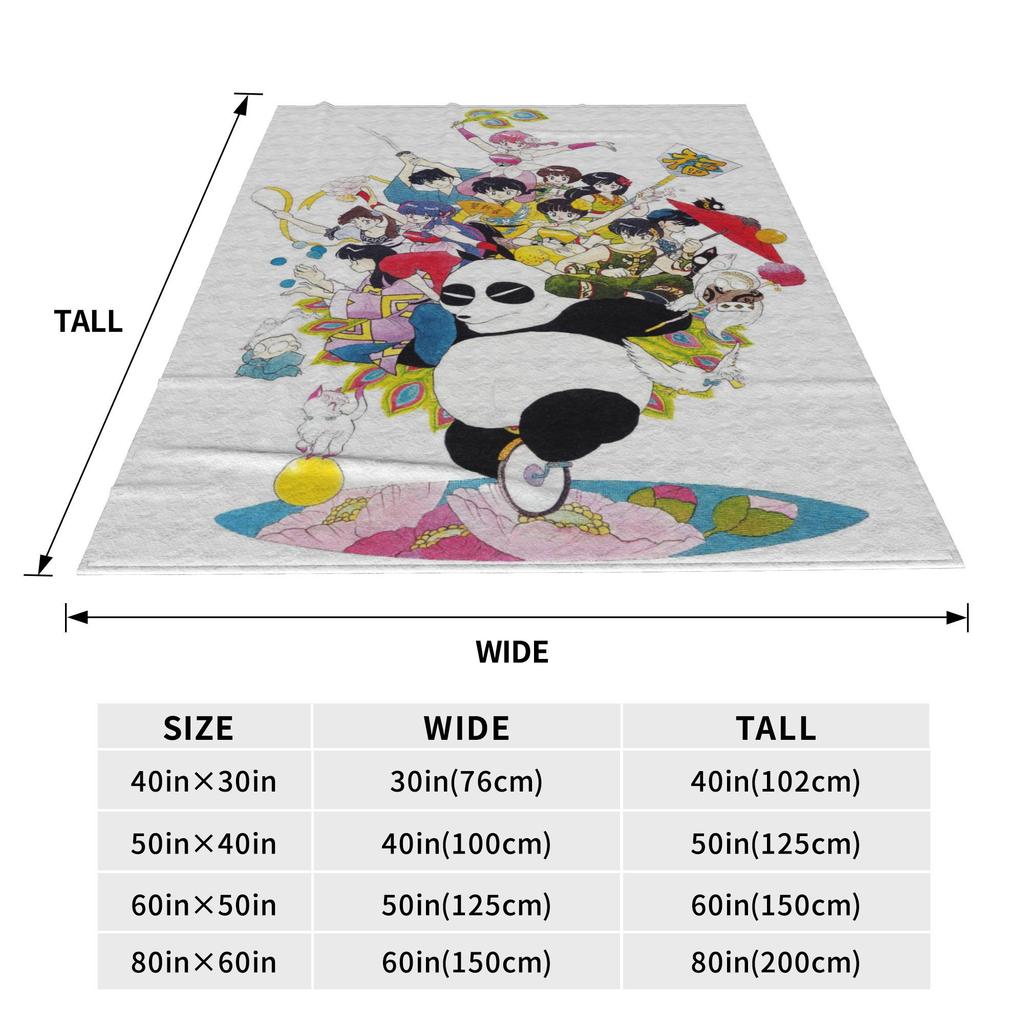 Ranma And Akane Tendo Blankets Fleece Spring/Autumn  Breathable Lightweight Throw Blanket for Bedding Couch Rug Piece,