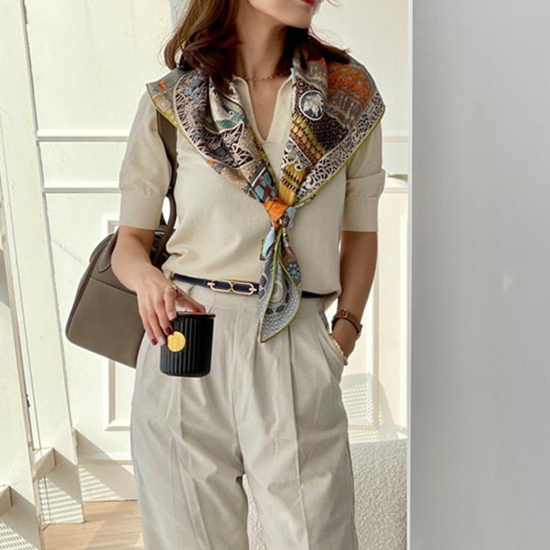 Autumn And Winter Heavy Silk 90 * 90Cm Twill Silk Square Scarf Silk Mulberry Silk Ins Scarf