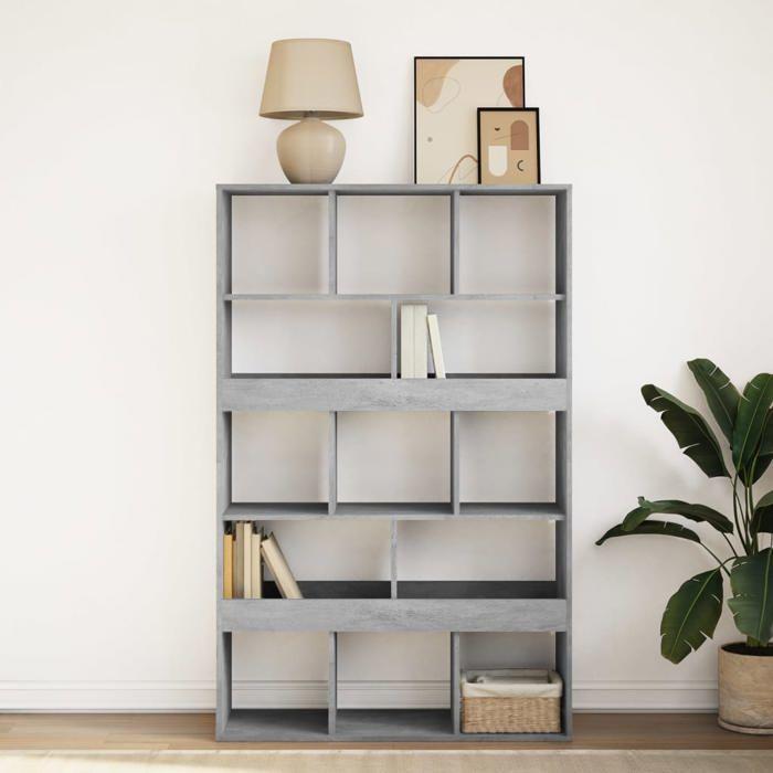 VidaXL Bibliothèque gris béton 100x33x156,5 cm bois d'ingénierie 3309369