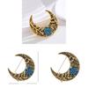 Vintage Moon Pendant Brooch With Zinc Alloy Long Chain For Unisex Fashion Accessories