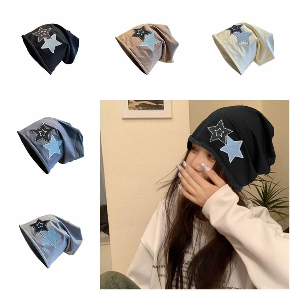 

Lightweight Star Skullies Beanies Embroidery Pullover Cap Fashion Streetwear