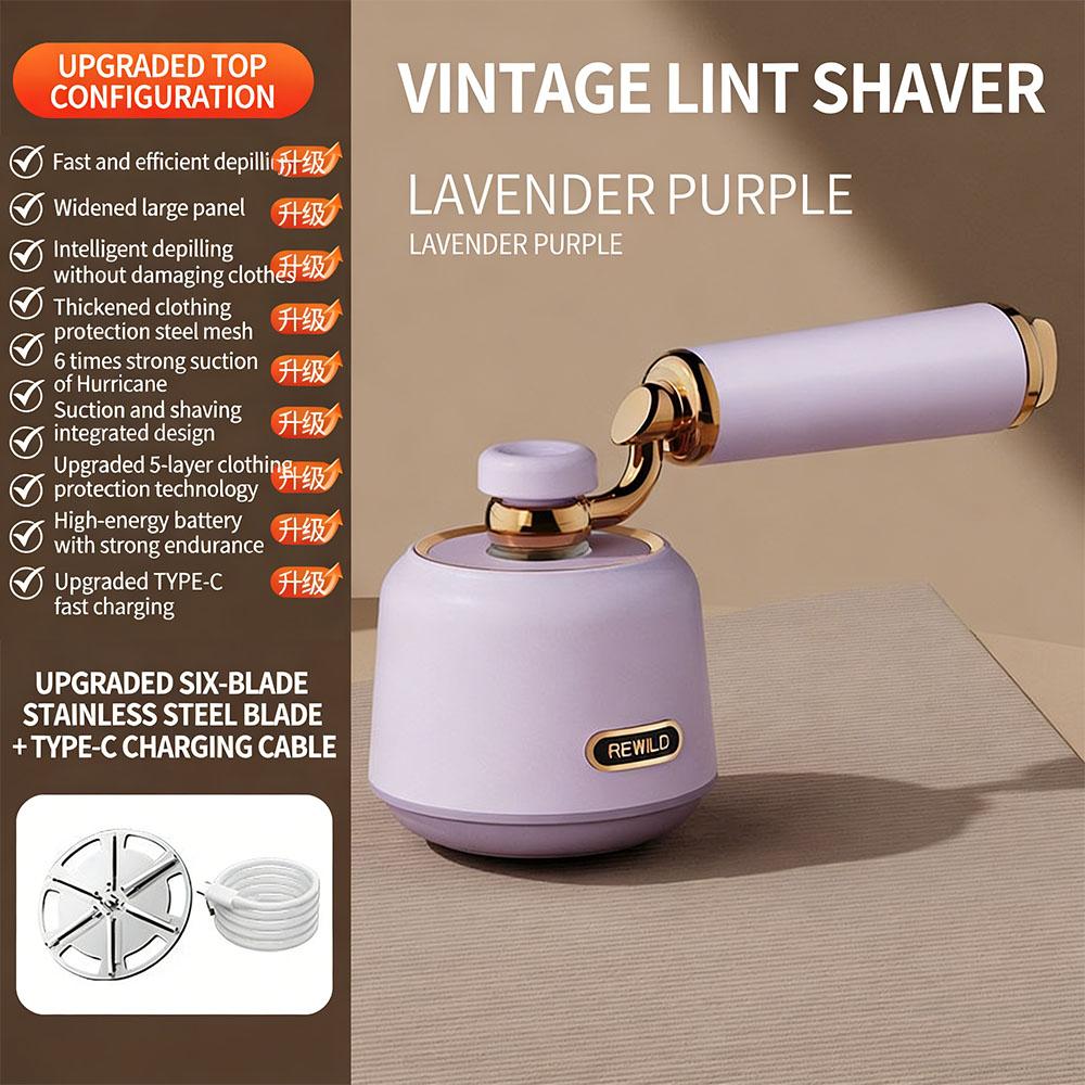 

2026 New Release Fabric Shaver 6 Powerful Blades LED Display Energy Saving Type-C Rechargeable Lint Cleaner Fluff Cleaner фиолетовый