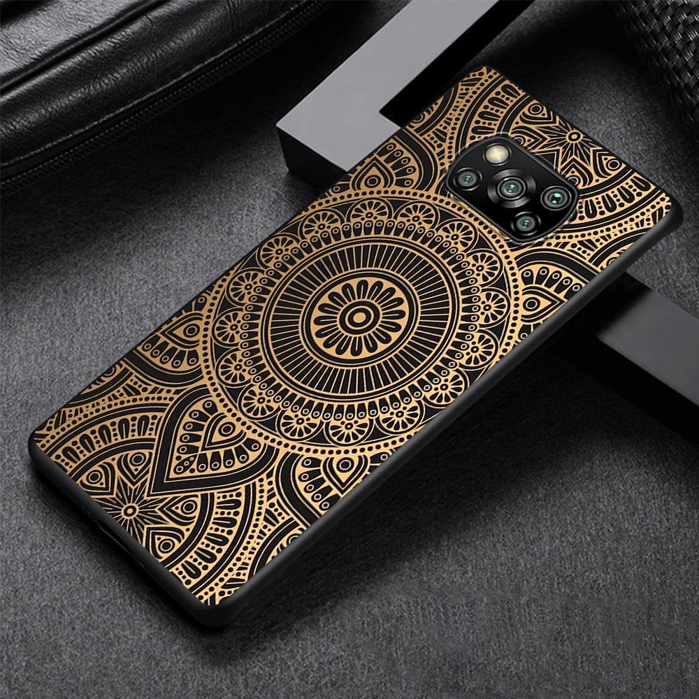 Blue Totem Flower Mandala Case for Xiaomi Poco X5 X3 NFC X4 Pro 5G F4 GT M5 M5s F3 Pocophone F1 Black Soft Phone Cover Mi 13 12T