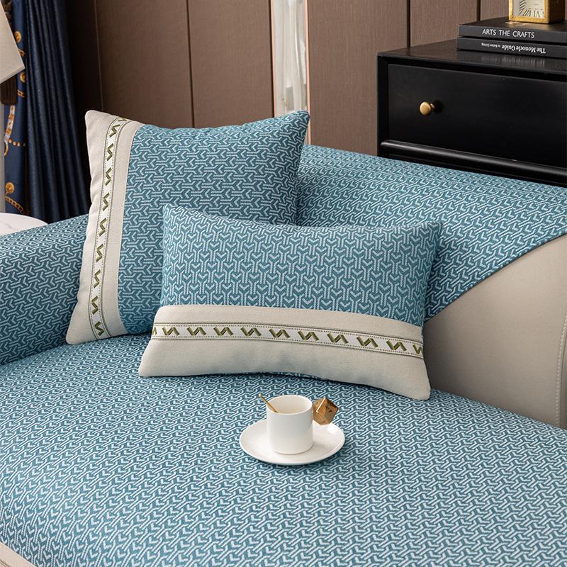 Pernă de canapea din chenille Four Seasons Husă universală anti-alunecare Pânză ușoară Husă de canapea din piele de lux