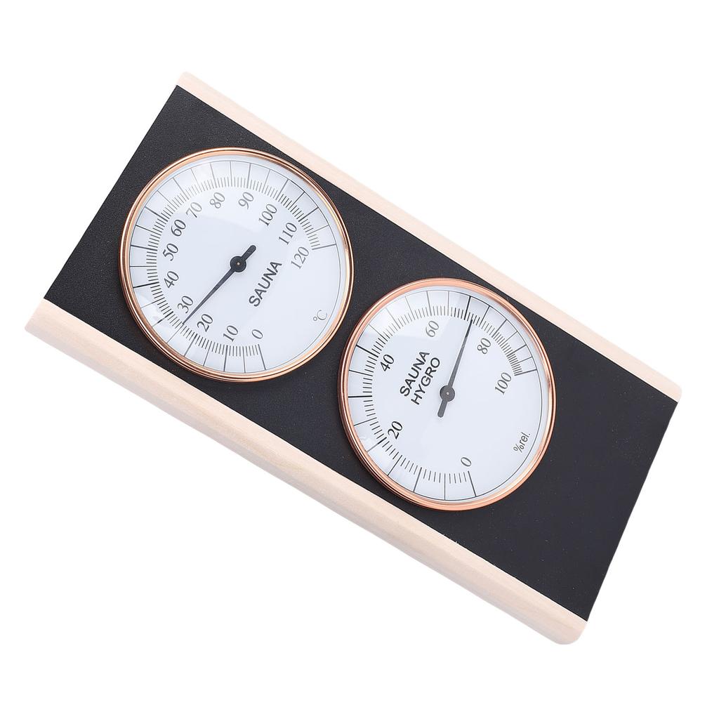 Termometro e Igrometro per Sauna, 2 in 1 in Legno, Temperatura in Celsius, Umidità Interna, in Legno di Faggio, Accessori per Sauna per Spa Doccia Saun