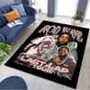 Tapis de sol rectangulaire antidérapant avec impression d'étoile hip-hop Rapper Rod Wave Tapis de décoration pour chambre de fan de musique et de jeux