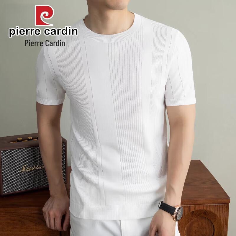 Pierre Cardin Men s Tencel Blend Striped Short Sleeve T-Shirt L