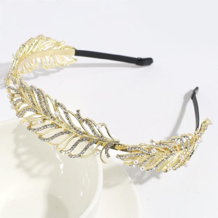 Elastic Elegant Rhinestone Headbands Model Show Wedding Hair Hoop for Bride