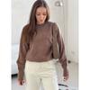 Einfarbiger Rundhals-Pullover für Damen | Weiches Strickoberteil | Lässige lockere Passform