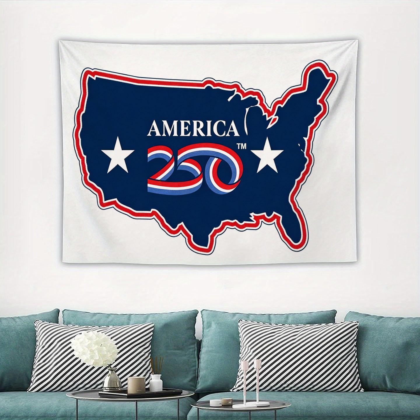 

Карта-гобелен 250-летия Америки Патриотическая Семиквинквентениальная Печать Полиэстер Настенное Полотно для Гостиной 17762026 США 74x94cm(29x37in)