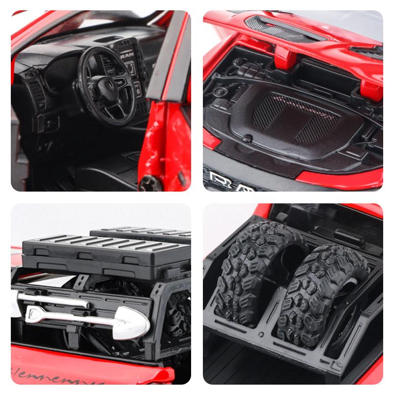 1:32 Dodge RAM Mammoth 1000 Hennessey Off Road Pick-up Modelový automobil Diecast ze slitiny Kovová Simulované vozidlo Domácí Trendy Dárek