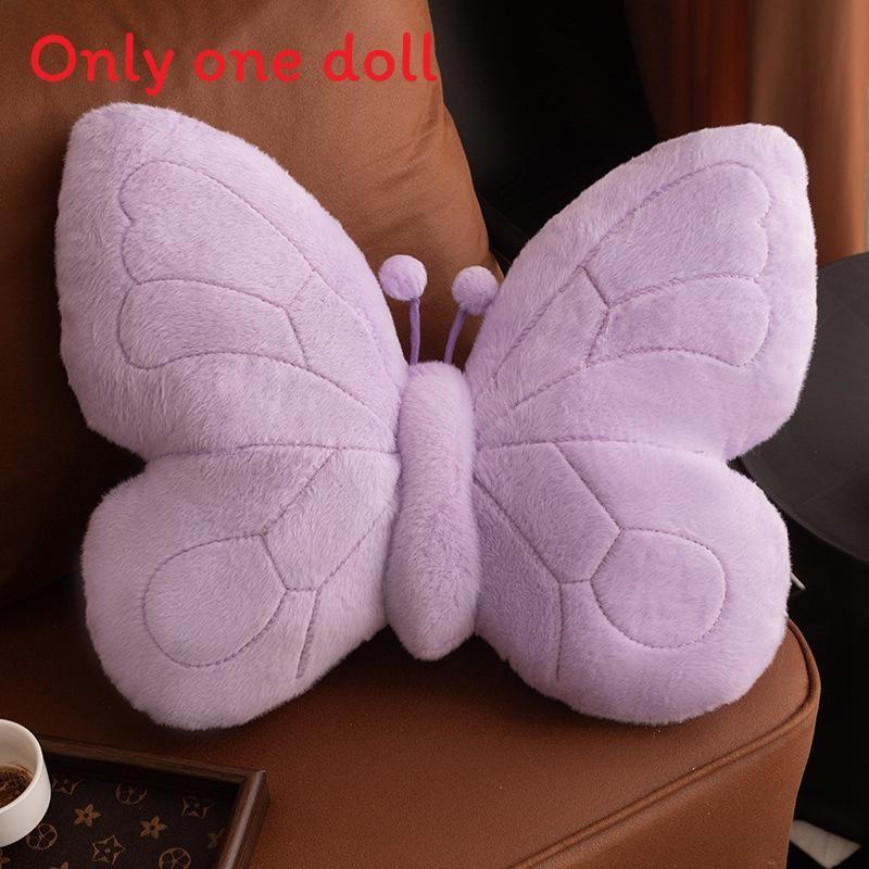 Dopamine Butterfly Plush Pillow With Soft Short Plush For Girls Bedroom Decor