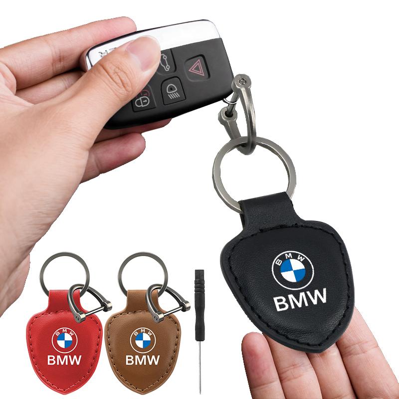For BMW E90 E60 E71 F30 F20 F10 Leather keychain, anti lost keychain, car interior stickers xksh32