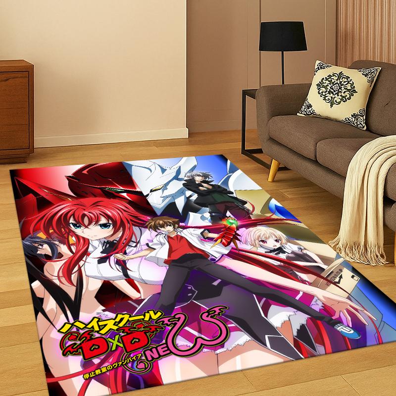 Anime High School DxD Sexy Girl Cartoon Carpet Rug for Bedroom Living Room Sofa Doormat Home Decor,Kid Game Area Rug Non-slip