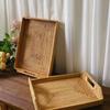 Woven Craft Tray with Handles Woven Fiber Decorative Tray Storage Tray  Food Serving