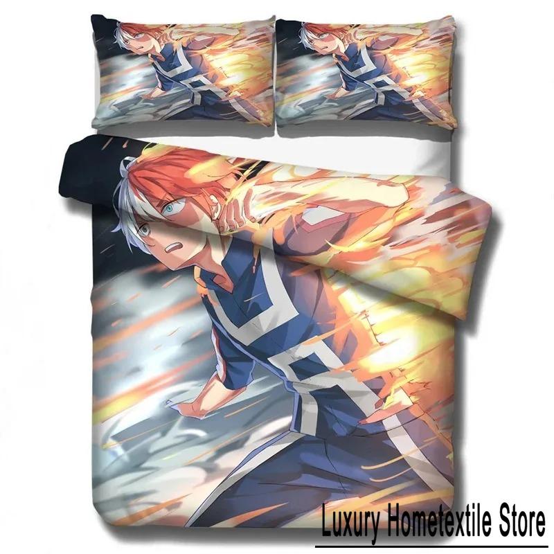New My Hero Academia Bedding Set Duvet Covers Pillowcases Cartoon Anime Comforter Bedding Sets Bedclothes Bed Linen (NO Sheet)