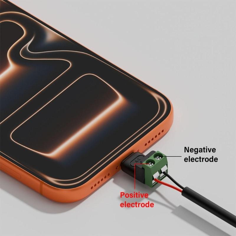 Adapter z wtyczką Micro USB na bezlutownicze złącze 2-pinowe do ładowania telefonów, tabletów, wentylatorów, lamp 5V3A, wtyczka Micro USB męska na złącza 2-pinowe