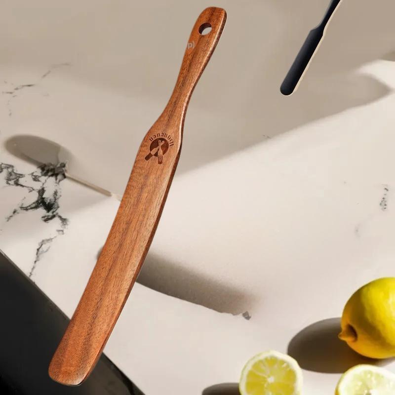 Bread Stirring Spatula Eco-Friendly Wooden Sourdough Starter Mixer Kitchen Jar Scraping Tool Dough Mixing Flat Stirring Stick