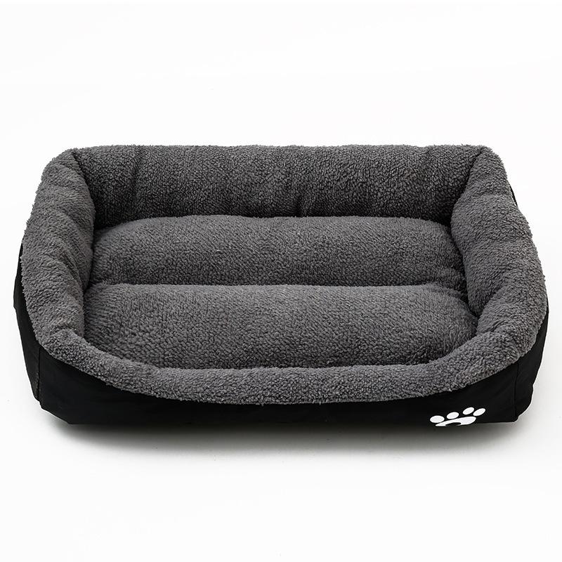 Doghouse All Seasons Universal Non-slip Square Candy Colored Footprints Dog Mat Fashionable Plush Winter Warm Pet Cat and Dog Kennel