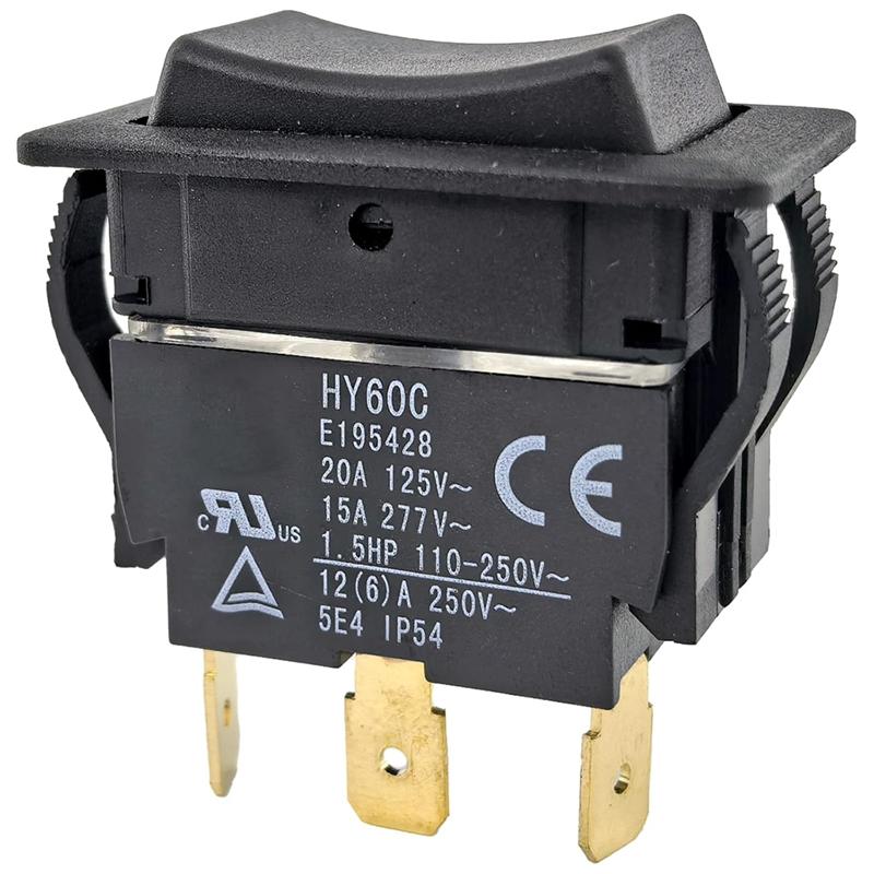 A25F-HY60C 3-Pin Rocker Switch 2-Pack Heavy-Duty For Industrial For Motor Equipment Ship Type Mechanical Systems