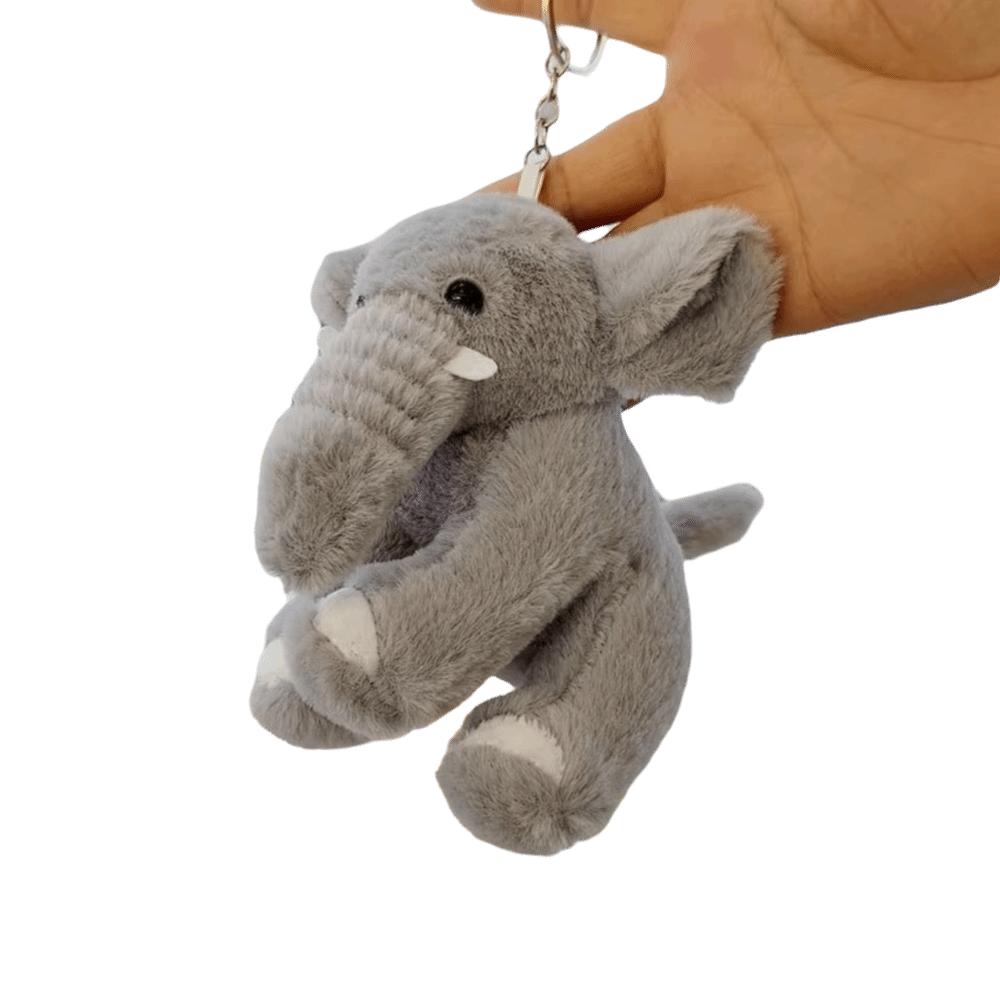 Adorable Polyester Elephant Keyring Cute Cartoon Soft Plush Stuffed Keychain Multiple Colors Fluffy Animal Bag Pendant Gift