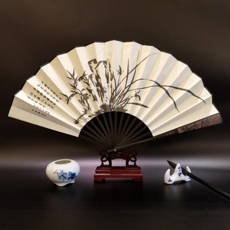10inch Chinese Style Silk Fan Folding Fan Wedding Fan Art Gifts Dance Hand Vintage Bamboo Folding Home Decorative