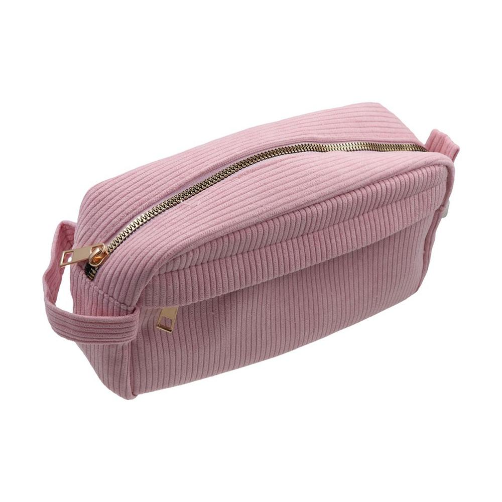 

Large Capacity Wash Toiletry Storage Bag Solid Color Makeup Bag Corduroy Cosmetic Bag Household оранжевый