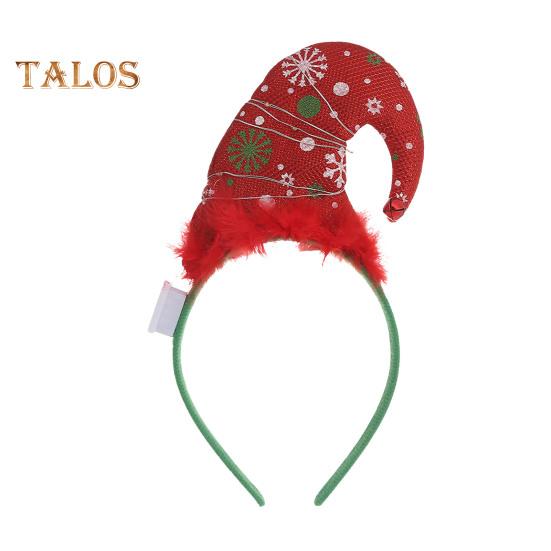 

Светодиодные рождественские повязки на голову, шапки эльфа, обруч для волос в виде оленя со светодиодной подсветкой, праздничные сувениры, аксессуары для вечеринок B