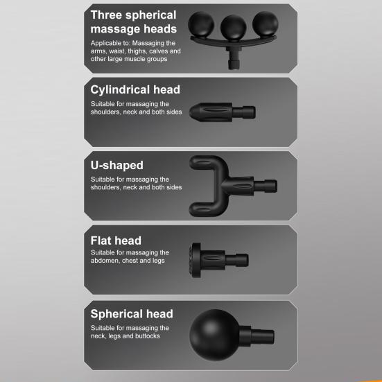 Mini Percussion Massager Portable Deep Tissue Massager 6 Speeds & 9 Attachments Silent Operation Massage Tool for Muscle Relief