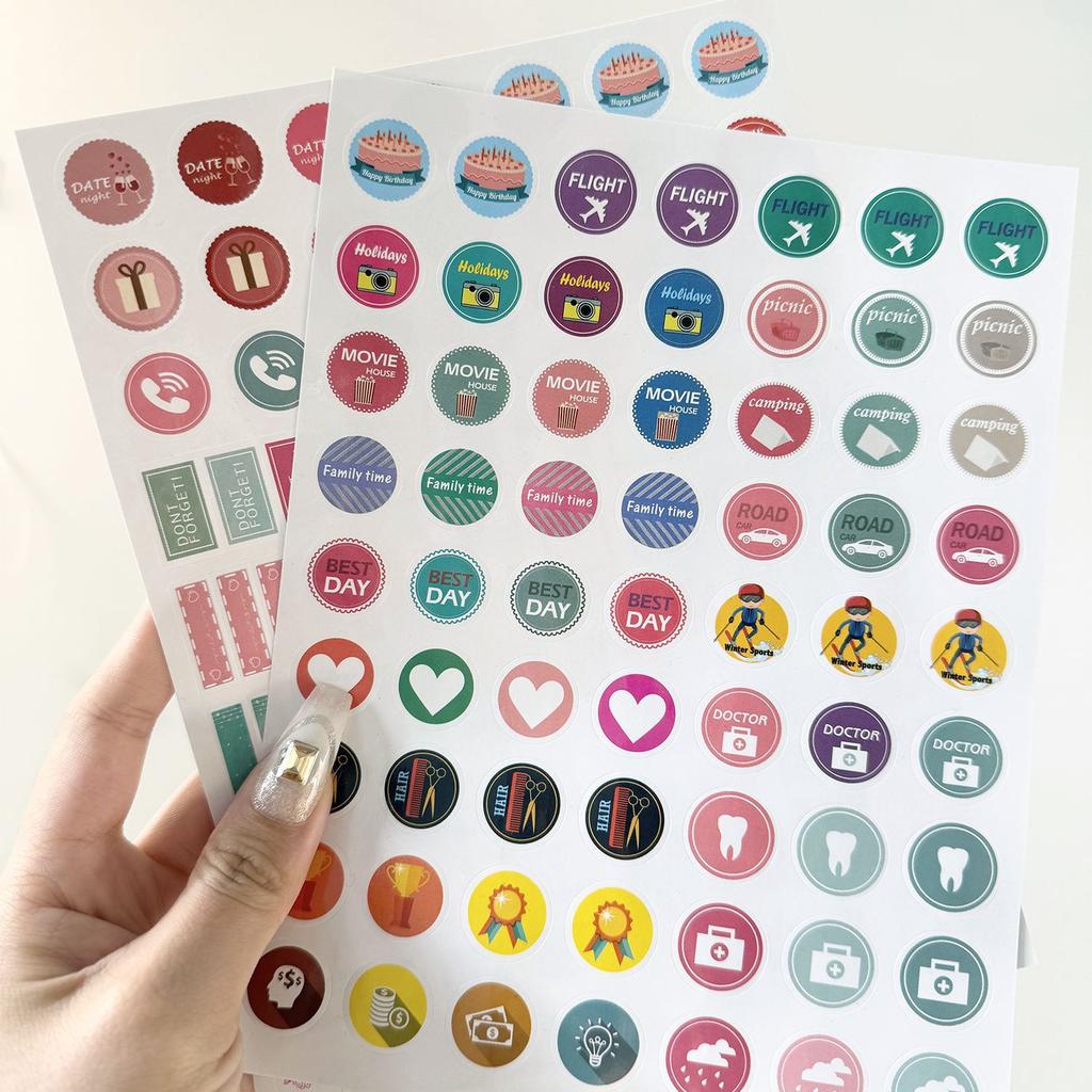 Planner Reward Theme Stickers Waterproof Creative Memo Markers Self-Adhesive Decals for Journaling Scrapbooking